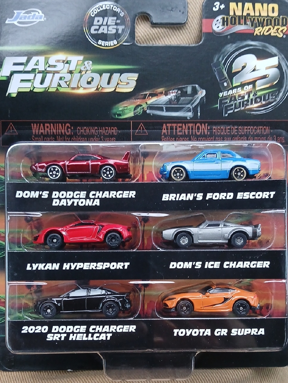 Fast & Furious 6-Pack Die-Cast Movie Car Set - Multi-Color 1/87 Scale - Picture 1 of 7